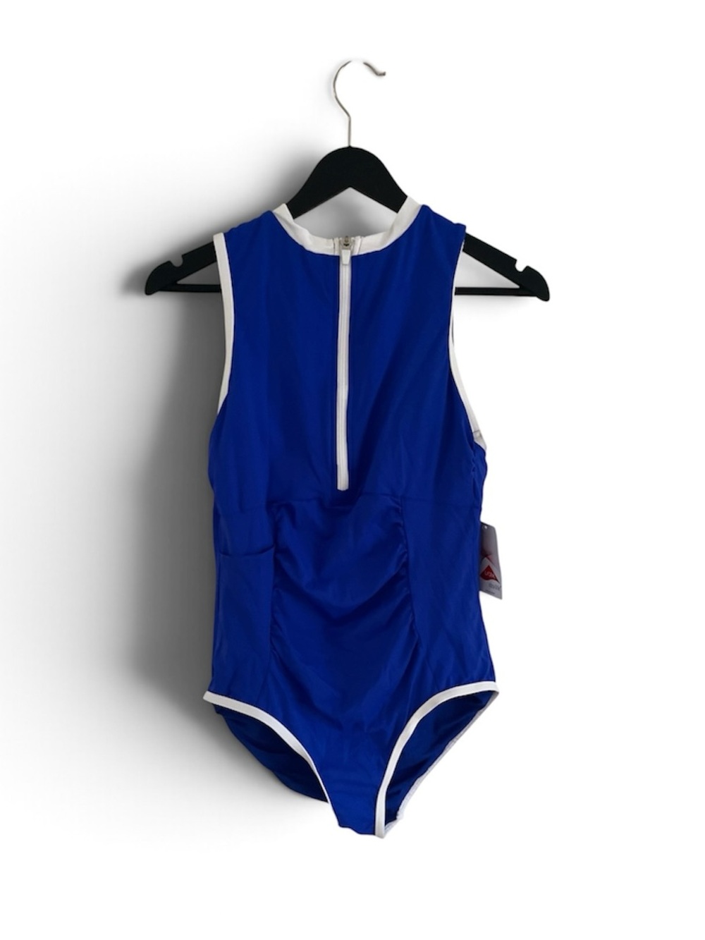 Lands' End Royal Blue One-Piece Swimsuit with White Trim